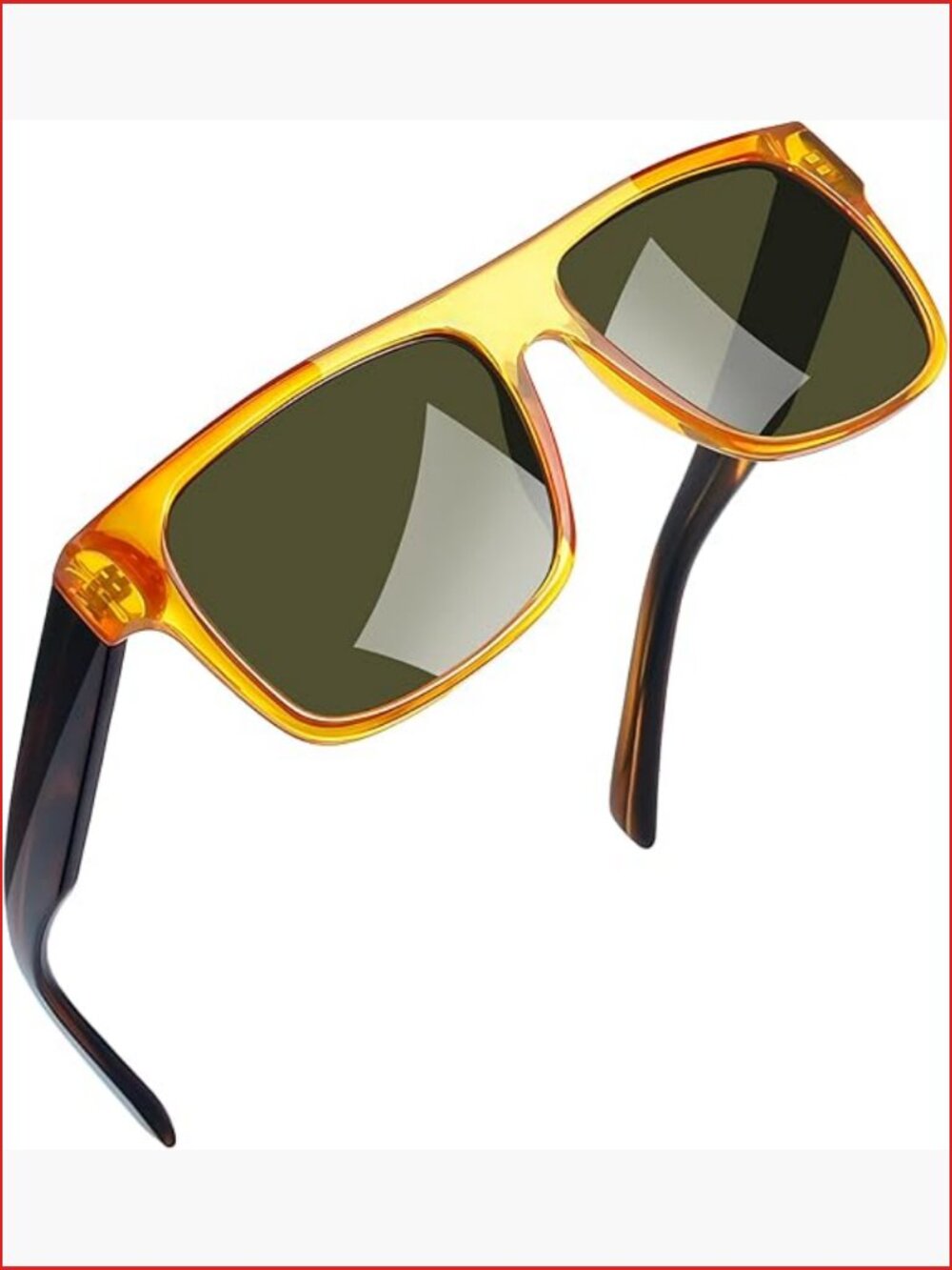 Flat Top Square Polarized Sunglasses UV400 Protection Acetate Men Women